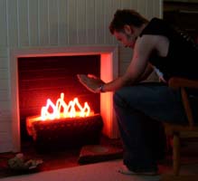 Fireplace with Daniel